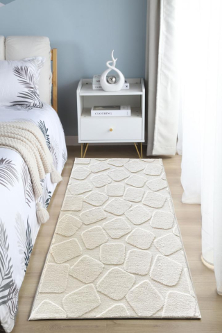 Covor, model in relief,stone 80x150 crem [2]