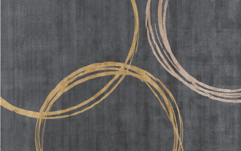 Textile & Covoare - Covor printat, circle 70x140 cm, lavabil cu spate antialunecare, inaltime fir 3mm