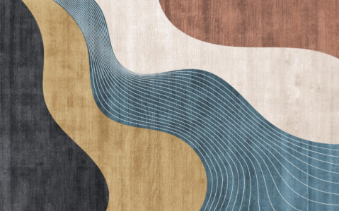 Textile & Covoare - Covor printat, flow  160x230 cm, lavabil cu spate antialunecare, inaltime fir 3mm