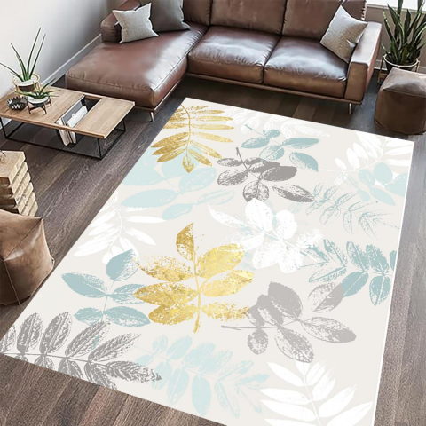 Covor printat, leafs 70x140 cm, lavabil cu spate antialunecare, inaltime fir 3mm [2]