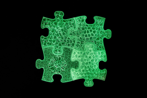 Jucării și Jocuri pentru copii - Covoras ortopedic senzorial puzzle Set Fluorescent, straluceste in intuneric