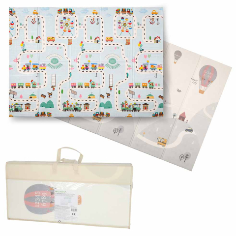 Jucării și Jocuri pentru copii - Covoras Pliabil Educativ XPE pentru Copii cu Model Baloon Street 150x200 cm