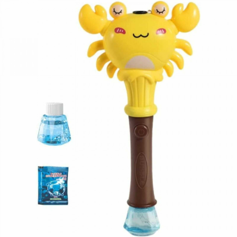 Jucării exterior pentru copii - Bagheta crab baloane sapun cu lumini si sunete, 33x15 cm, 3 culori