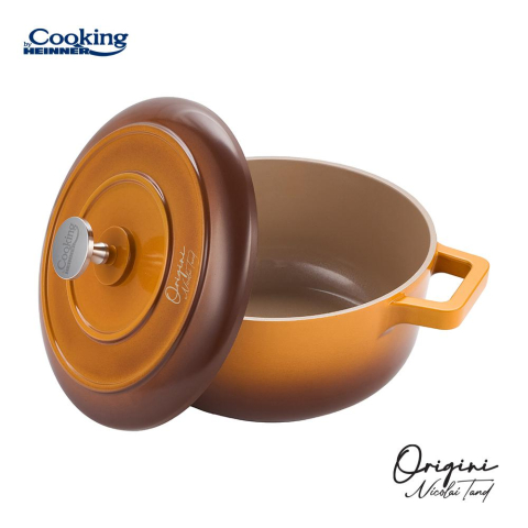 Cratita aluminiu turnat + capac 20x10 cm, 2.4l, nicolai tand, origini, cooking by heinner [2]