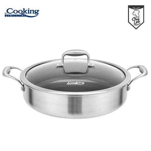 Vase pentru gatit - Cratita cu capac, 30x7.8 cm, 4.8 l, titanium3, cooking by heinner