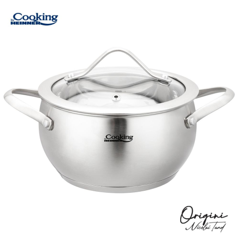 Vase pentru gatit - Cratita inox+capac 16x9 cm, 1.8l, nicolai tand, origini, cooking by heinner