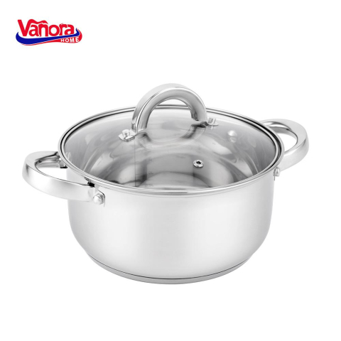 Vase pentru gatit - Cratita inox+capac 22x10.5cm,3.9l, irene, vanora home