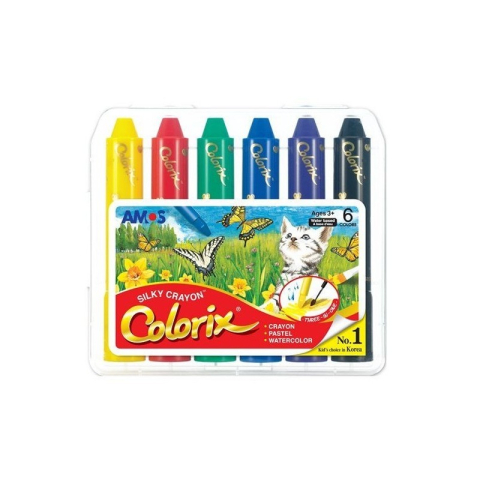 Creioane cerate Amos CRX5PC6, 6 culori, cutie PVC [6]