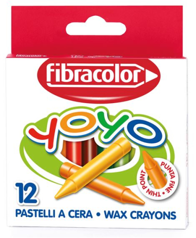 Rechizite Școlare - Creioane cerate Fibracolor Yoyo 12 culori