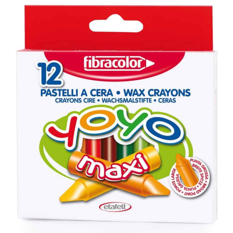 Rechizite Școlare - Creioane cerate Fibracolor Yoyo Maxi 12 culori