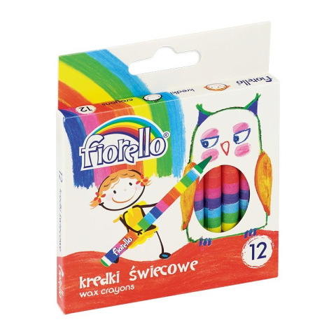 Birotică și Papetărie - Creioane cerate Fiorello 170-1383, 12 culori, blister carton