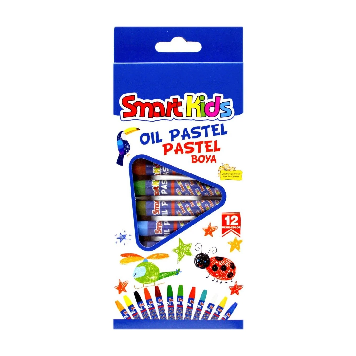 Rechizite Școlare - Creioane cerate Oil Pastel 12 culori/set  Smart Kids