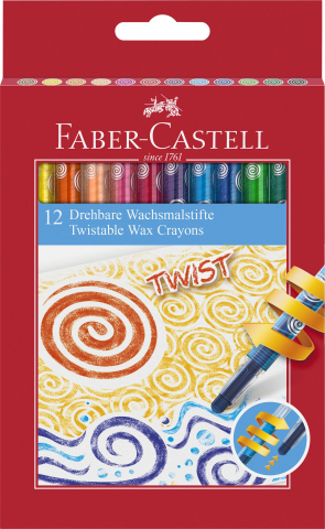 Rechizite Școlare - Creioane cerate retractabile 12 culori faber-castell