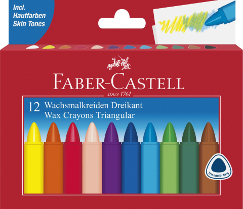 Rechizite Școlare - Creioane cerate triunghiulare 12 culori faber-castell