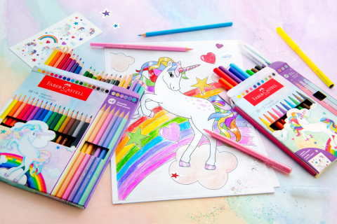 Creioane colorate 10+3 culori unicorni faber-castell [3]