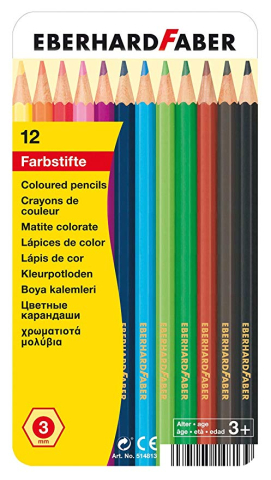 Rechizite Școlare - Creioane colorate 12 culori cutie metal eberhard faber