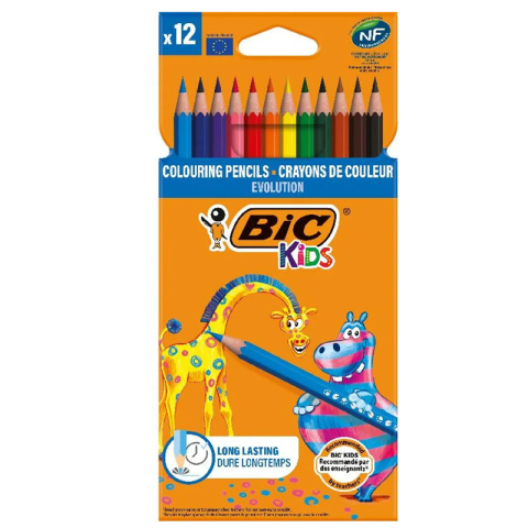 Rechizite Școlare - Creioane colorate 12 culori evolution bic