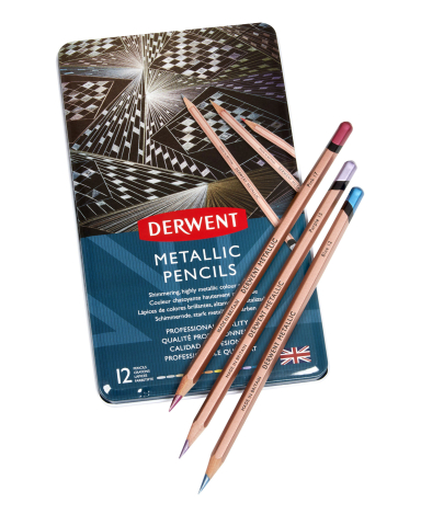 Creioane colorate 12 culori metalizate professional derwent [2]