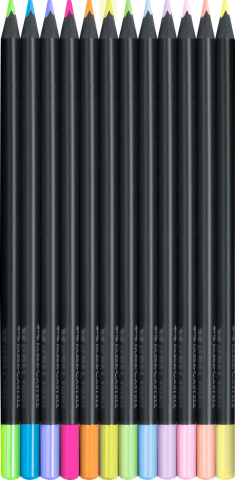 Creioane colorate 12 culori pastel+ neon black edition faber-castell [1]