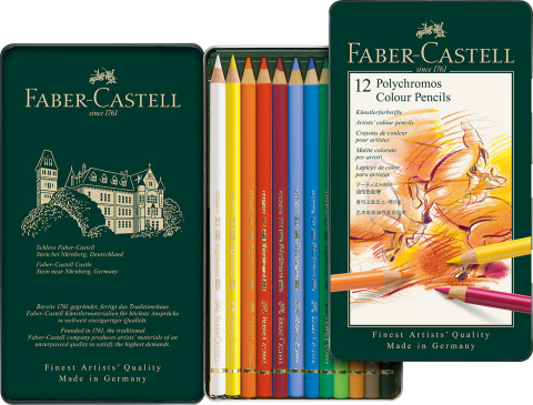 Creioane colorate 12 culori polychromos faber-castell [1]