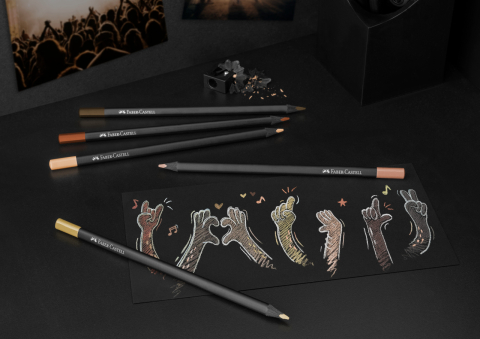Creioane colorate 12 culori skin tones black edition faber-castell [3]