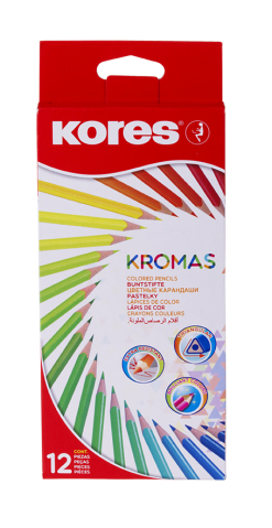 Rechizite Școlare - Creioane colorate 12 culori triunghiulare eco kores