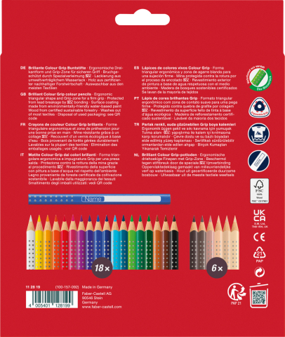 Creioane colorate 18+6 culori + tonurile pielii grip 2001 faber-castell [2]