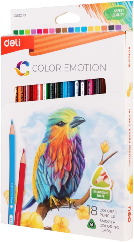 Rechizite Școlare - Creioane colorate 18 culori color emotion deli