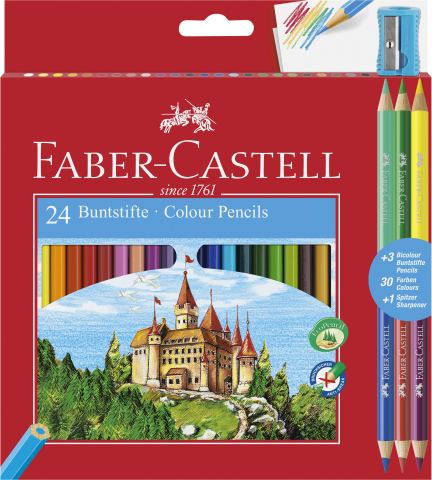 Rechizite Școlare - Creioane colorate 24+3 culori eco faber-castell