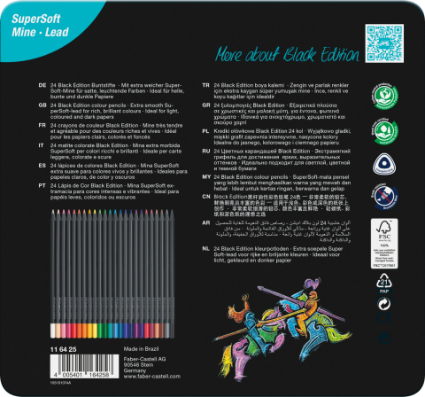 Creioane colorate 24 culori black edition cutie metal faber-castell [2]