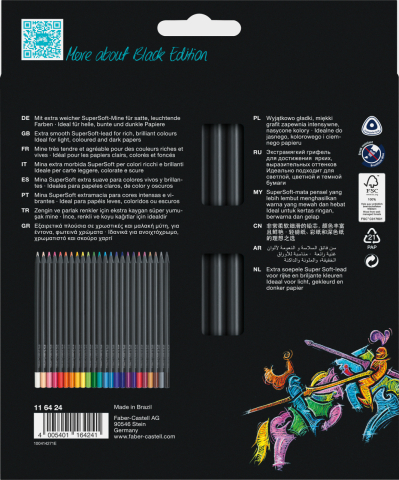 Creioane colorate 24 culori black edition faber-castell [3]