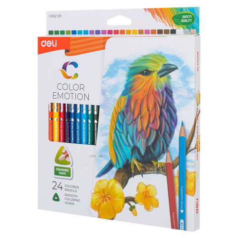Rechizite Școlare - Creioane colorate 24 culori color emotion deli