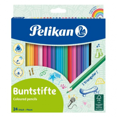 Rechizite Școlare - Creioane colorate 24 culori Pelikan