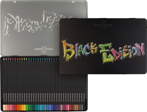 Creioane colorate 36 culori black edition cutie metal faber-castell [2]