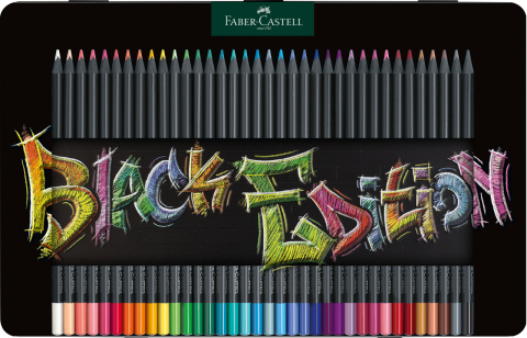 Rechizite Școlare - Creioane colorate 36 culori black edition cutie metal faber-castell