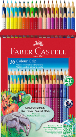 Creioane colorate 36 culori grip 2001 faber-castell [1]