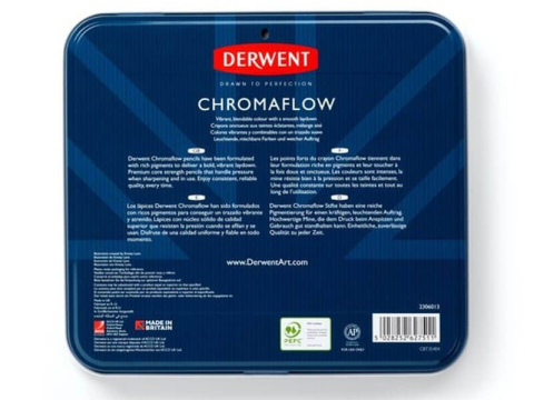Creioane colorate 48 culori cutie metal professional cromaflow derwent [3]