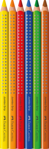 Creioane colorate 6 culori jumbo grip faber-castell [1]