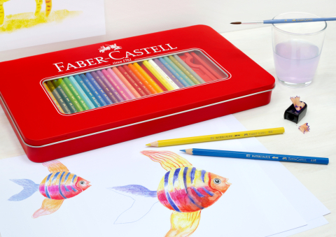 Creioane colorate 60 culori cutie metal faber-castell [2]