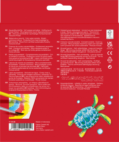 Creioane colorate acuarela 24 buc + pensula faber-castell [2]