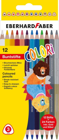 Rechizite Școlare - Creioane colorate bicolore 12*2 eberhard faber