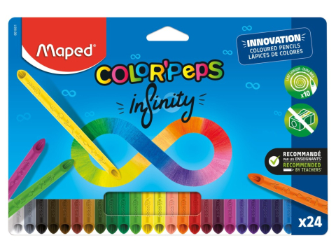 Creioane colorate si cerate - Creioane colorate Maped Color'Peps Infinity 24 culori/set
