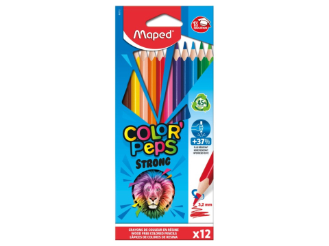 Rechizite Școlare - Creioane colorate Maped Color'Peps Strong 12 culori/set