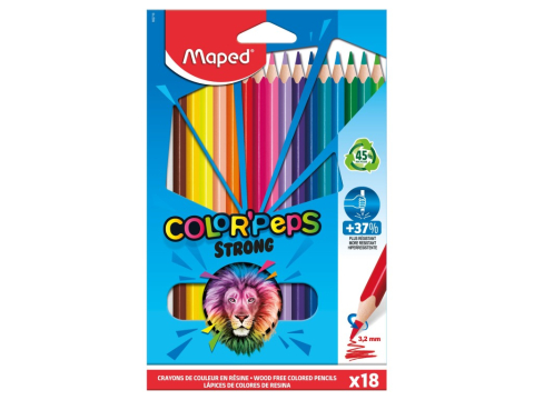 Rechizite Școlare - Creioane colorate Maped Color'Peps Strong 18 culori/set