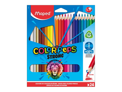 Rechizite Școlare - Creioane colorate Maped Color'Peps Strong 24 culori/set