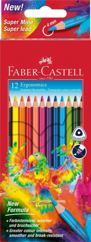 Rechizite Școlare - Creioane colorate triunghiulare 12 culori ergonomics faber-castell
