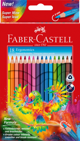 Rechizite Școlare - Creioane colorate triunghiulare 18 culori ergonomics faber-castell