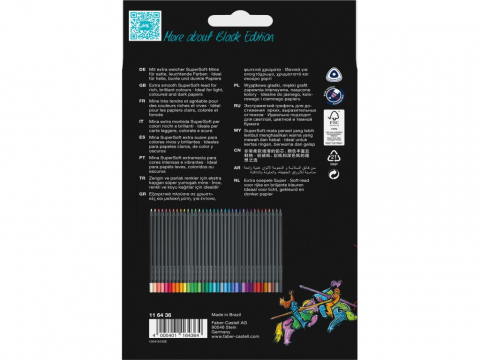 Creioane colorate triunghiulare black edition Faber-Castell 36 culori/set [2]