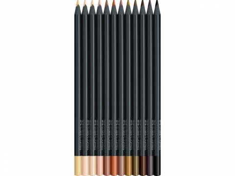 Creioane colorate triunghiulare black edition skin tones Faber-Castell 12 culori/set [1]