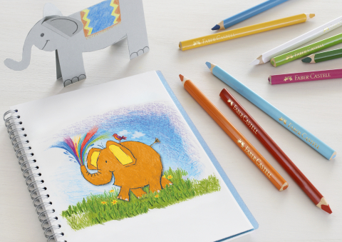 Creioane colorate triunghiulare jumbo 12 culori faber-castell [1]